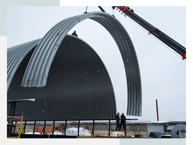 Полукруглые ангары в Полевском
