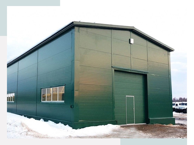 Двускатные ангары в Полевском