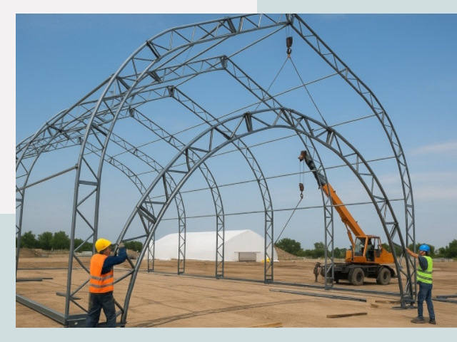 Монтаж ангаров в Полевском от 616 руб. - Надежно и быстро